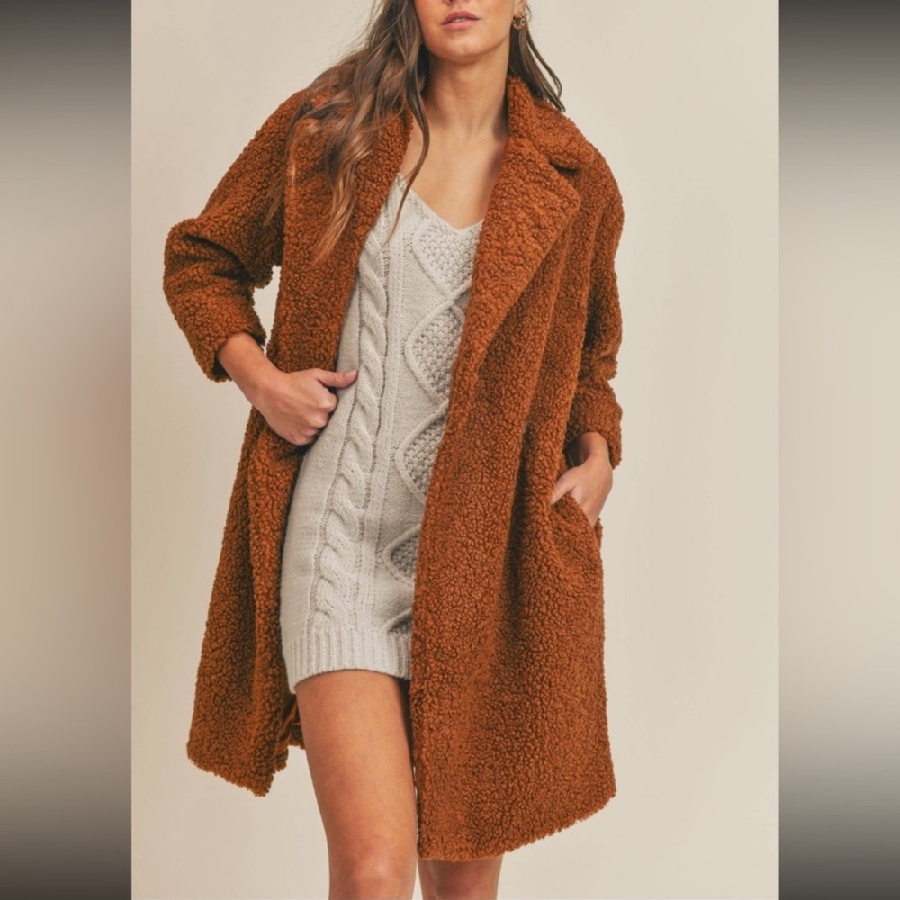 Express Longline Faux Fur Teddy Coat
